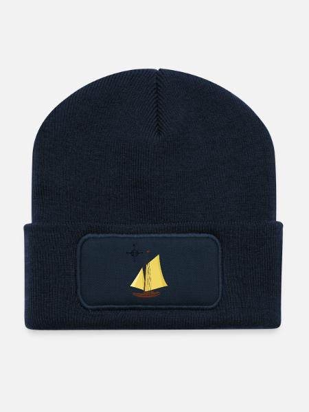 Windrose Sailing Ship Sailing Ships Ship - Recycled Patch Beanie - french navy