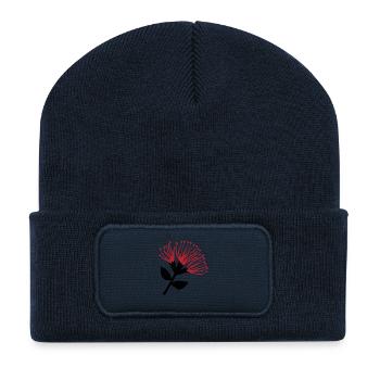 Pohutukawa Blume , Neuseeland - Recycelte Patch Beanie - French Navy - Vorne