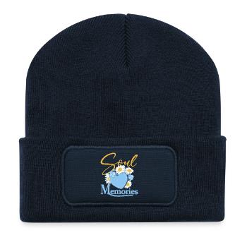 Mémoires d’âme - Beanie recyclé à patch - bleu marine - Devant