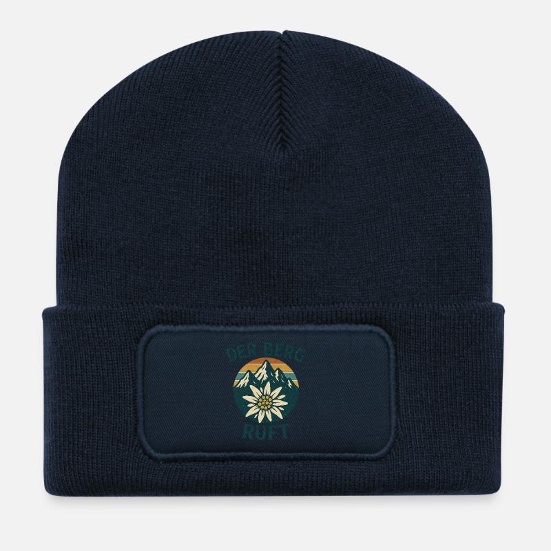 Der Berg ruft - Recycelte Patch Beanie - French Navy