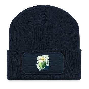 Matcha Latte Liebhaber Grüntee - Recycelte Patch Beanie - French Navy - Vorne