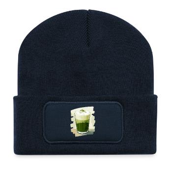 Matcha Latte Liebhaber Grüntee - Recycelte Patch Beanie - French Navy - Vorne