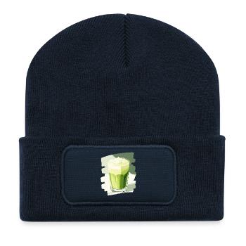 Matcha Latte Liebhaber Grüntee - Recycelte Patch Beanie - French Navy - Vorne