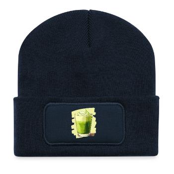 Matcha Latte Liebhaber Grüntee - Recycelte Patch Beanie - French Navy - Vorne