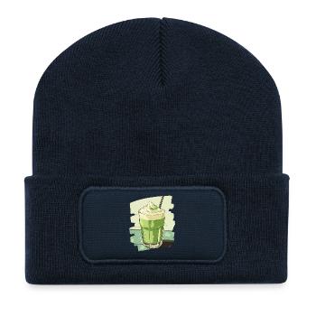 Matcha Latte Liebhaber Grüntee - Recycelte Patch Beanie - French Navy - Vorne