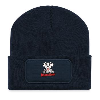 J’aime mon chien dalmatien Love - Beanie recyclé à patch - bleu marine - Devant
