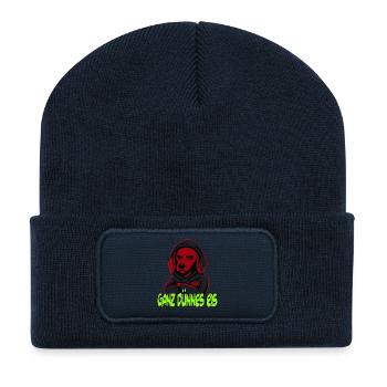 Dackel "GANZ DÜNNES EIS" - Recycelte Patch Beanie - French Navy - Vorne