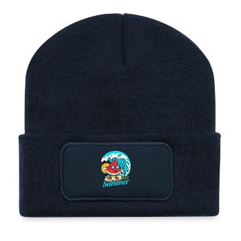 Summer - Beanie recyclé à patch - bleu marine - Devant