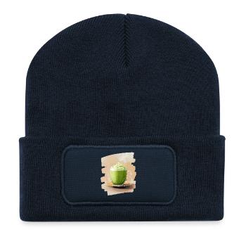 Matcha Latte Liebhaber Grüntee - Recycelte Patch Beanie - French Navy - Vorne