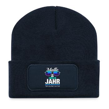 Malle Mallorca Party Mädels Urlaub Spruch Geschenk - Recycelte Patch Beanie - French Navy - Vorne