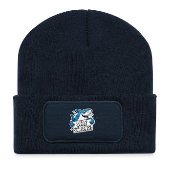 SHARK, STAY STRONG - Recycled Patch Beanie - french navy - Front