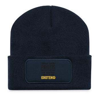 Einmal mit Profis – Ohne Idioten Design - Recycelte Patch Beanie - French Navy - Vorne