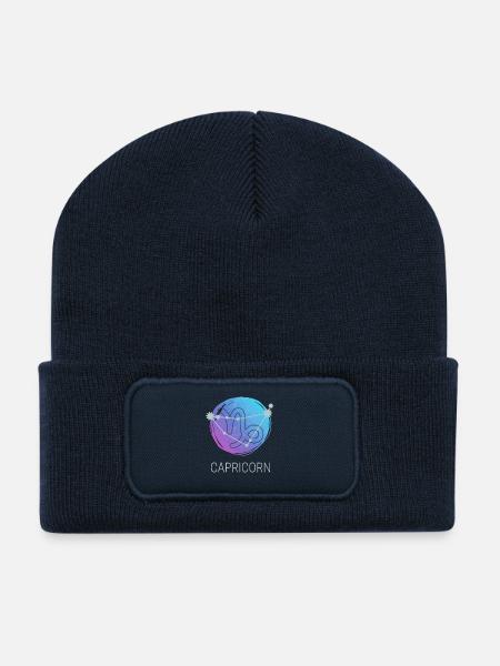 Capricorn Zodiac Horoscope Zodiac Sign - Recycled Patch Beanie - french navy