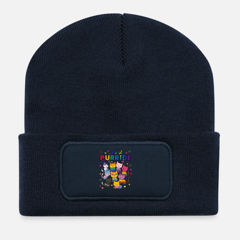 Purride LGBT Katzen - Recycelte Patch Beanie - French Navy