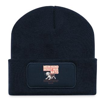 Mein Labrador beisst nur Nazis - Recycelte Patch Beanie - French Navy - Vorne