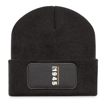 1945 Vintage Retro Geburtstagsgeschenk - Recycelte Patch Beanie - Dunkelgrau - Vorne