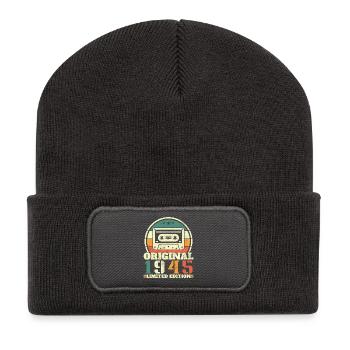 1945 Vintage Retro Birthday Gift - Recycled Patch Beanie - dark grey - Front