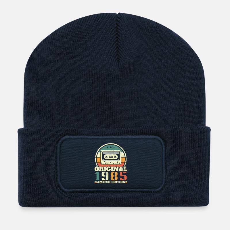 40 Jahre 1985 Vintage Retro Geburtstagsgeschenk - Recycelte Patch Beanie - French Navy