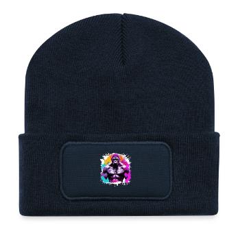 Gorilla Bodybuilding Beast - Recycelte Patch Beanie - French Navy - Vorne