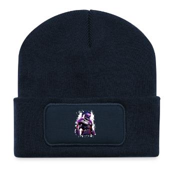 Muscles spartiates - Beanie recyclé à patch - bleu marine - Devant
