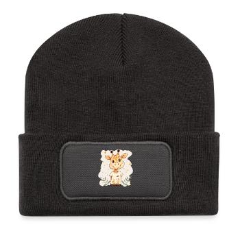 Girafe pour les enfants - Beanie recyclé à patch - charbon - Devant
