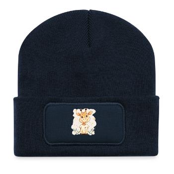 Giraffe for children - Recycled Patch Beanie - french navy - Front