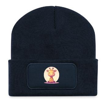 Giraffe for children - Recycled Patch Beanie - french navy - Front