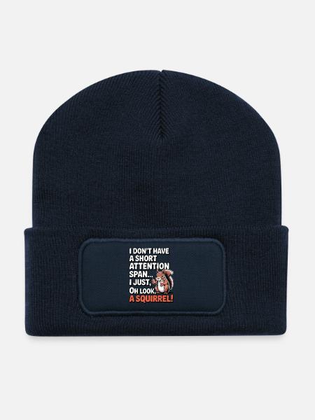 ADHS? Oh schau, ein Eichhörnchen! - Recycelte Patch Beanie - French Navy