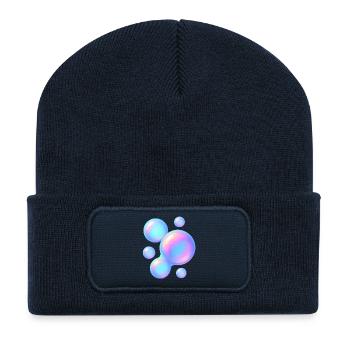 Color Bubbles – Stylische Seifenblasen in 3D-Optik - Recycelte Patch Beanie - French Navy - Vorne
