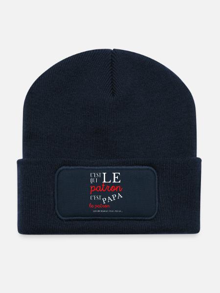 Who's the is dad, Father's Day - Recycled Patch Beanie - french navy