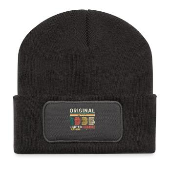 1935 Vintage Retro 90 Jahre Geburtstagsgeschenk - Recycelte Patch Beanie - Dunkelgrau - Vorne