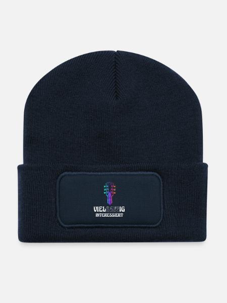 Gitarre vielsaitig interessiert - Recycelte Patch Beanie - French Navy