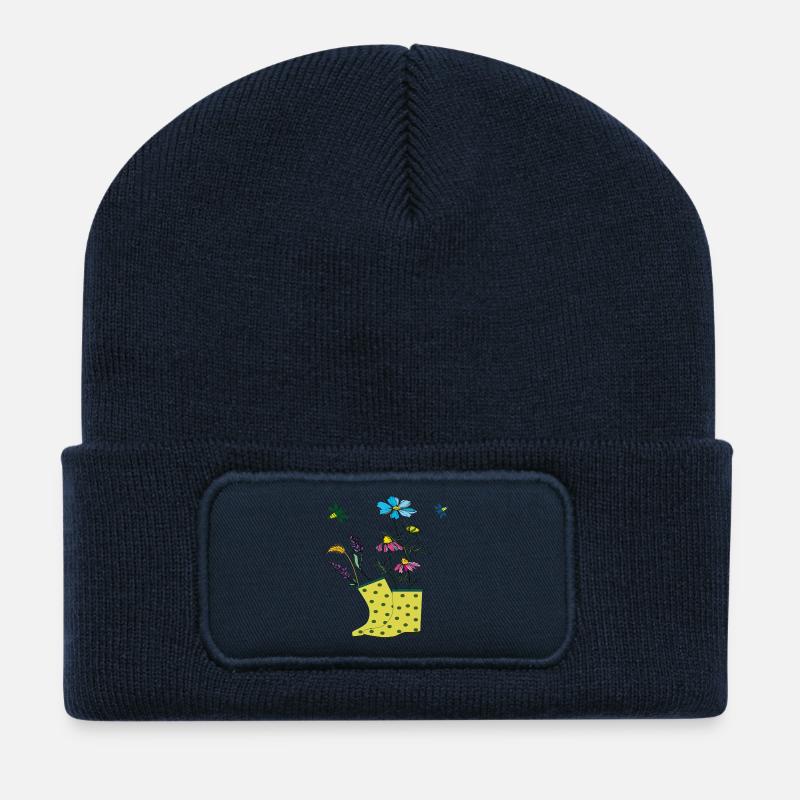 Garten Stiefel mit Blumen und Kräuter - Recycelte Patch Beanie - French Navy