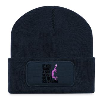 Soft-Serve? Dann ab zum Eis – Volleyball - Recycelte Patch Beanie - French Navy - Vorne