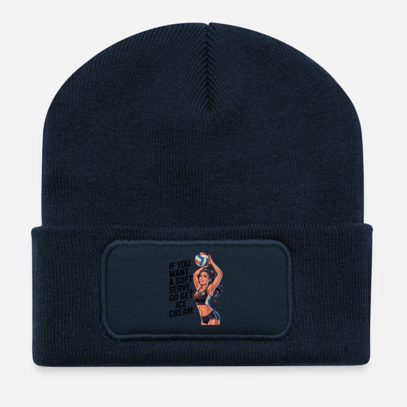 Soft-Serve? Dann ab zum Eis – Volleyball - Recycelte Patch Beanie - French Navy