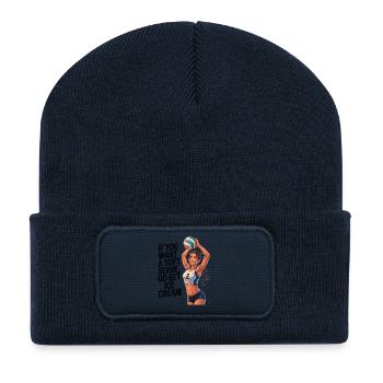 Soft-Serve? Dann ab zum Eis – Volleyball - Recycelte Patch Beanie - French Navy - Vorne