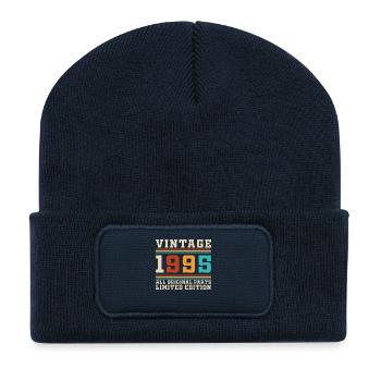 30 Years 1995 Vintage Retro Birthday Gift - Recycled Patch Beanie - french navy - Front