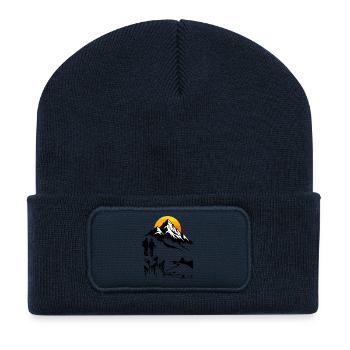 Adventure Vintage Drawing | Hiking and Trekking - Recycled Patch Beanie - french navy - Front