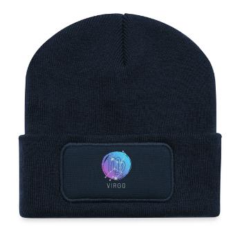 Horoscope du zodiaque Vierge Signe du zodiaque - Beanie recyclé à patch - bleu marine - Devant