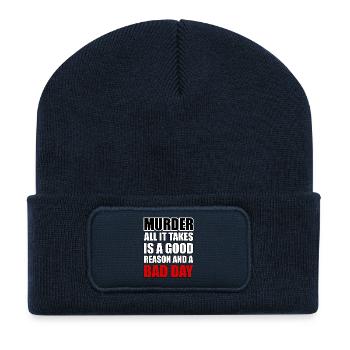 Murder – A Good Reason and a Bad Day - Recycled Patch Beanie - french navy - Front