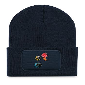 Exotic fish - Recycled Patch Beanie - french navy - Front