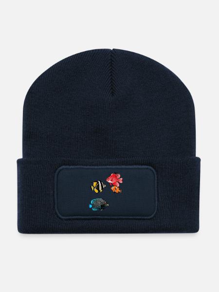 Exotische Fische - Recycelte Patch Beanie - French Navy