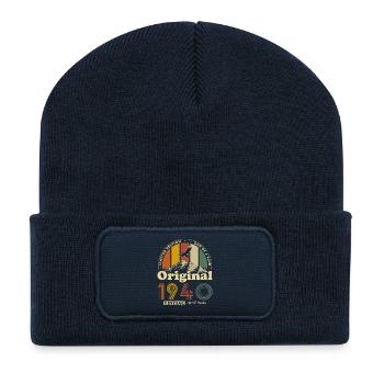 1940er Jahre Vintage Retro Geburtstagsgeschenk - Recycelte Patch Beanie - French Navy - Vorne