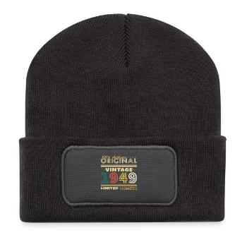 1949 Vintage Retro Geburtstagsgeschenk - Recycelte Patch Beanie - Dunkelgrau - Vorne