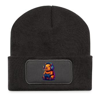 Ambiance de jeu Capybara - Beanie recyclé à patch - charbon - Devant