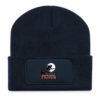 NINJA, DIE DUNKELHEIT IST MEIN FREUND - Recycelte Patch Beanie - French Navy - Vorne