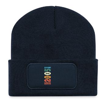 August 2005 Vintage Retro Vintage Anniversary - Recycled Patch Beanie - french navy - Front