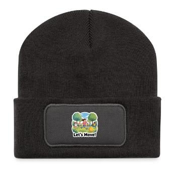 ENFANTS FAISANT DE L’EXERCICE. BOUGEONS - Beanie recyclé à patch - charbon - Devant