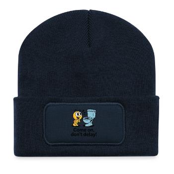 TOILETS,COME ON, DON'T DELAY - Recycled Patch Beanie - french navy - Front
