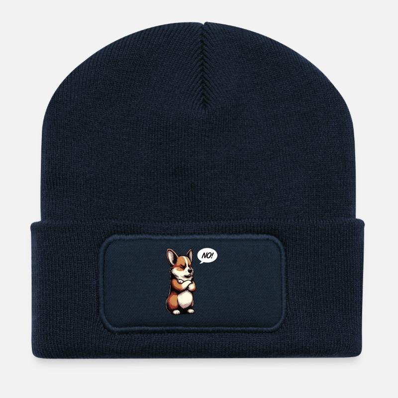 No Corgi Corgis Welsh Corgi Corgibesitzer Corgis - Recycelte Patch Beanie - French Navy